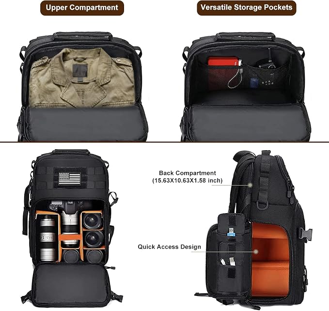 MOSISO Camera Backpack, DSLR/SLR/Mirrorless Tactical Camera Bag Case - Image 2