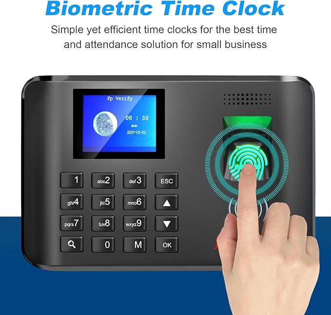 A5 Time Clock-Time Clocks for Employees Small Business-Fingerprint, RFID and - Image 5