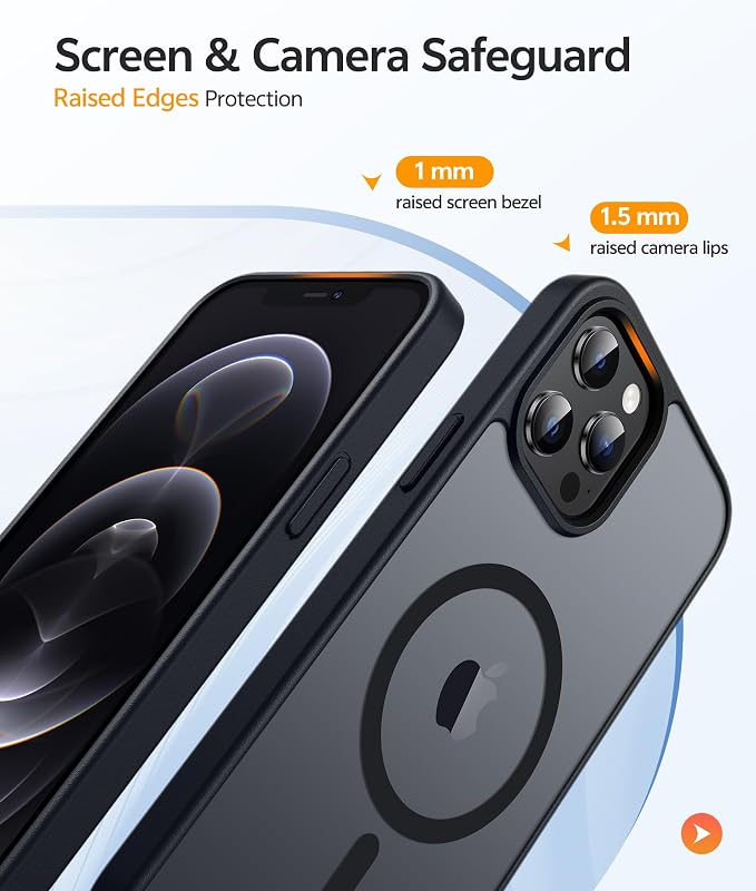 FNTCASE for iPhone 12 Pro Max Case: Translucent Matte Magnetic Phone Cover - Image 4