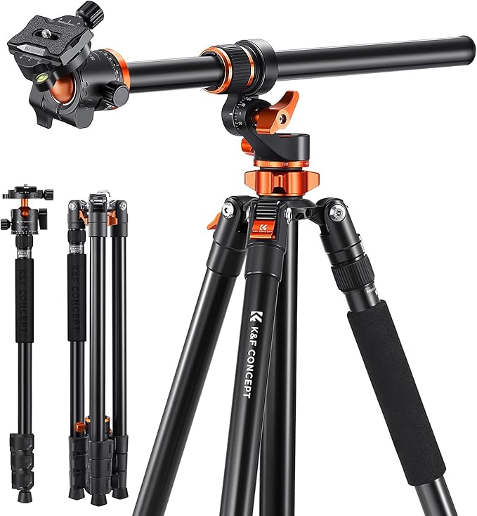 K&F CONCEPT 90''/230cm Ultra High Camera Tripod T254A7+BH-28L | Horizontal by KFCONCEPT