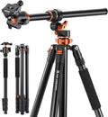 K&F CONCEPT 90''/230cm Ultra High Camera Tripod T254A7+BH-28L | Horizontal by KFCONCEPT