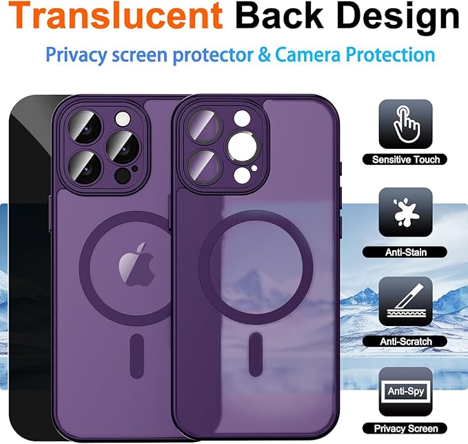 for iPhone 15 Pro Case with Privacy Screen Protector and Camera Protection - Image 2