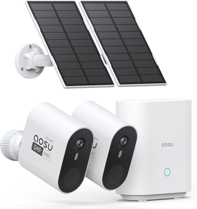aosu 3K/5MP Solar Security Cameras Wireless Outdoor Home Surveillance System by AOSUSecurityOffical