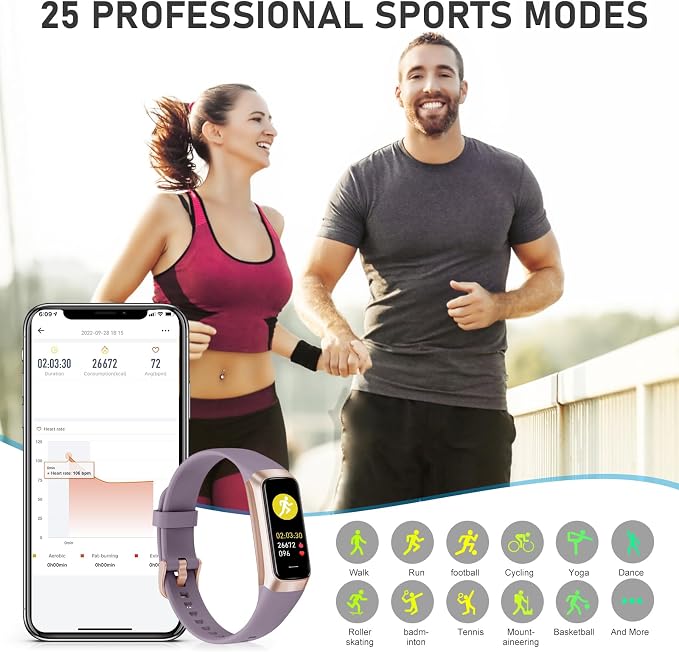 Fitness Tracker with 24/7Heart Rate, Blood Pressure, Sleep Tracking, Activity - Image 4
