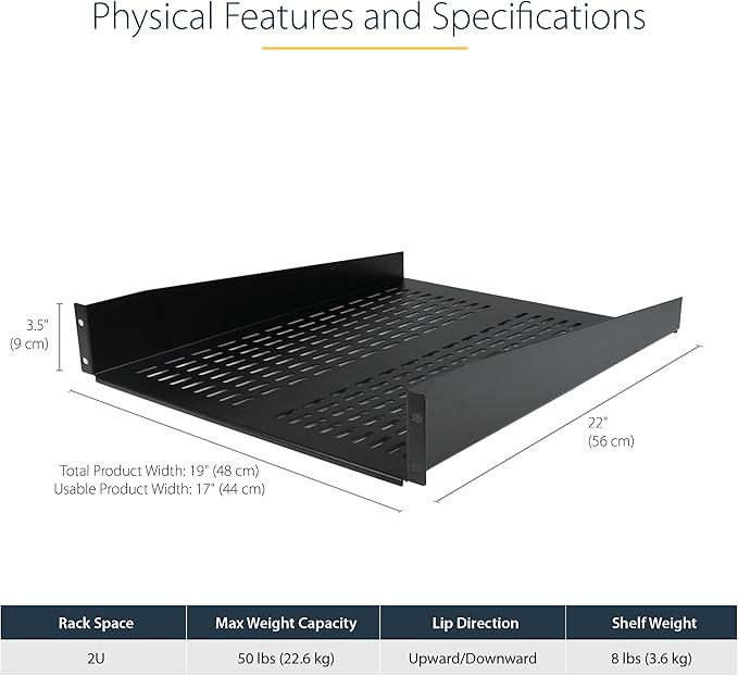 StarTech.com 2U Server Rack Shelf - Image 2