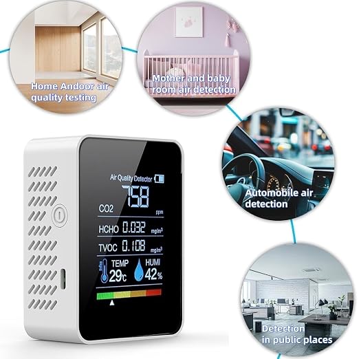 5-in-1 Indoor Air Quality Monitor, Professional Portable Detector&Accurate CO2 - Image 8