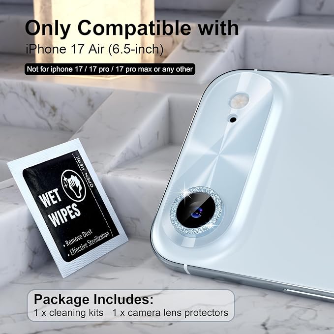 Choiche Compatible for iPhone 17 Air Camera Lens Protector, Bling Camera Cover - Image 2