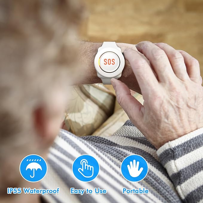 Daytech Wireless Caregiver Pager Wrist Call Button Personal Help Alert Pager - Image 7