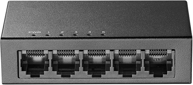 Binardat 5 Port Gigabit Ethernet Switch, 5 Ports 100/1000Mbps, Mini Size Metal - Image 2
