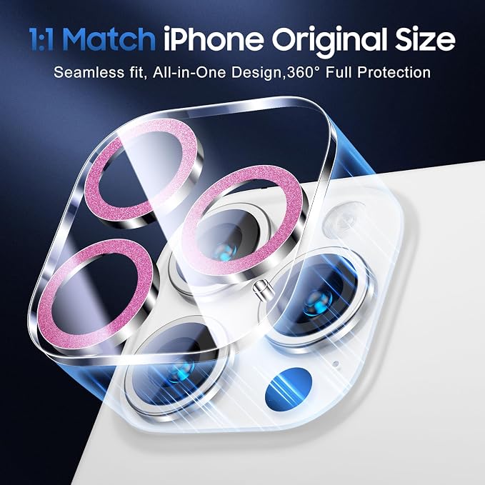UniqueMe for 3 Pack iPhone 15 Pro/iPhone 15 Pro Max Camera Lens Protector - Image 5
