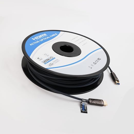4K HDMI Cable 200 ft，Fiber Optic HDMI Cord, Uni-Directional Active Slim Cord by KIMTABO