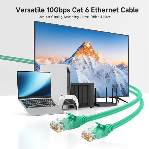 Cable Matters 10Gbps 5-Pack Snagless Cat 6 Ethernet Cable - 10ft - Image 2