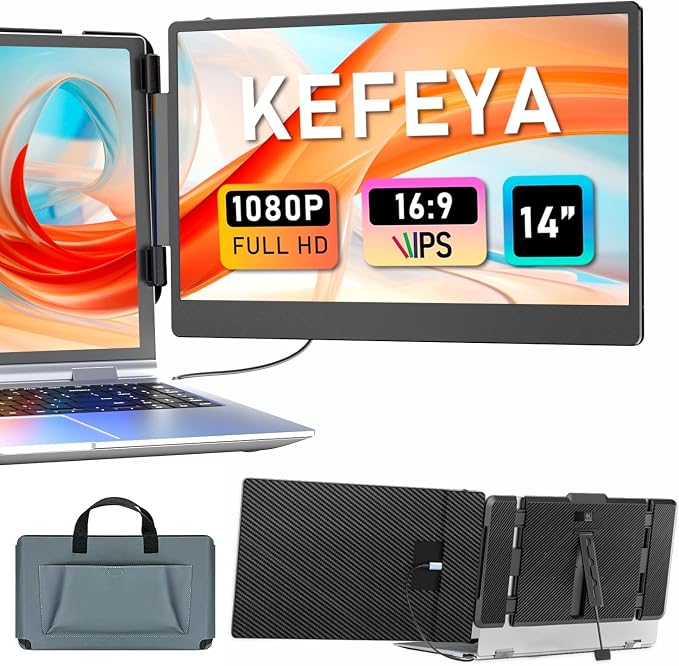 KEFEYA Laptop Screen Extender, 1080P FHD IPS Monitor Extender by KEFEYA