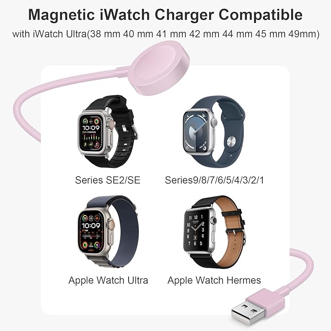 Fast Charger for Apple Watch Charger, Magnetic iWatch Charger to USB A Cable - Image 4