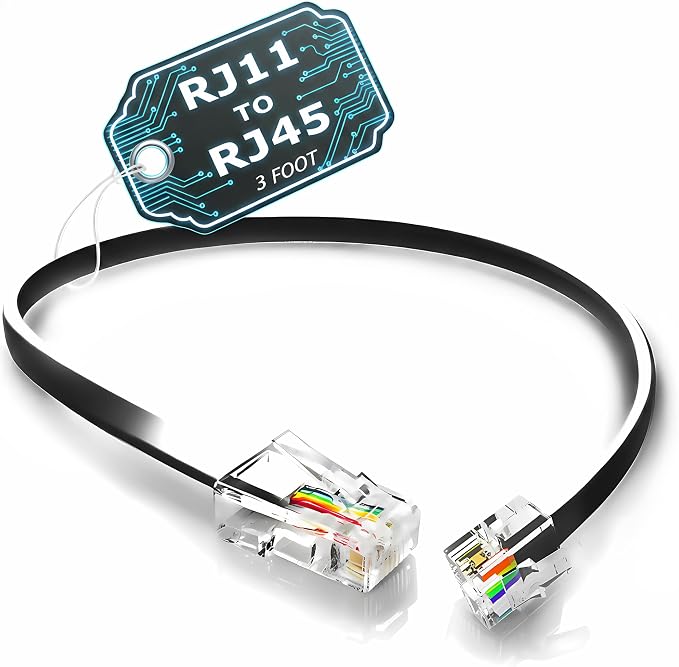 3 Feet RJ11 6P4C to RJ45 8P4C Telephone Cable by RetailAndBulk
