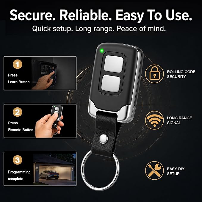 2 for Chamberlain LiftMaster Craftsman Garage Door Opener Remote Replacement - Image 6