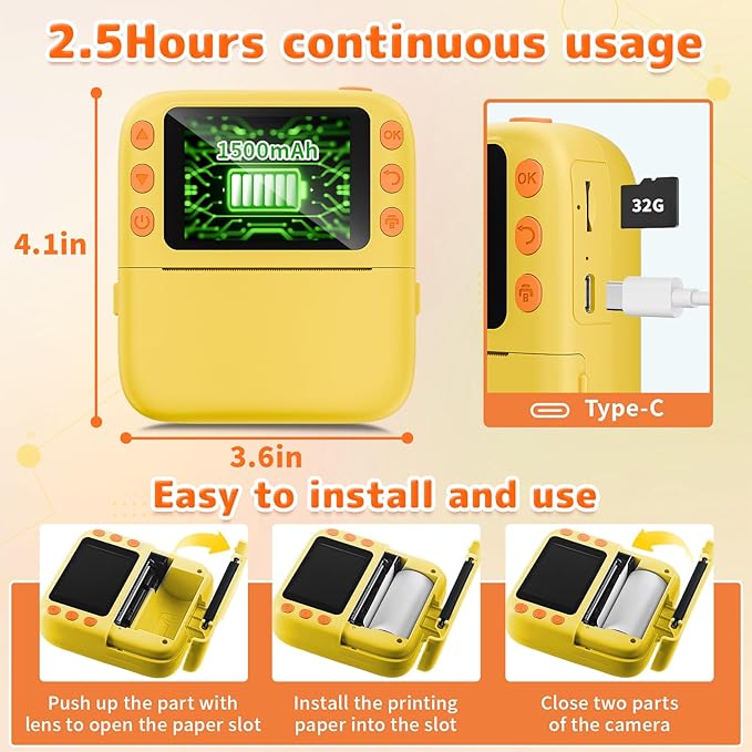 Instant Print Camera for Kids, Christmas Birthday Gifts for Girls Boys - Image 6