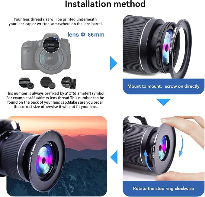 86mm Lens to 105mm Camera Lens Adapter, 86mm to 105mm Filter Step up Ring - Image 5