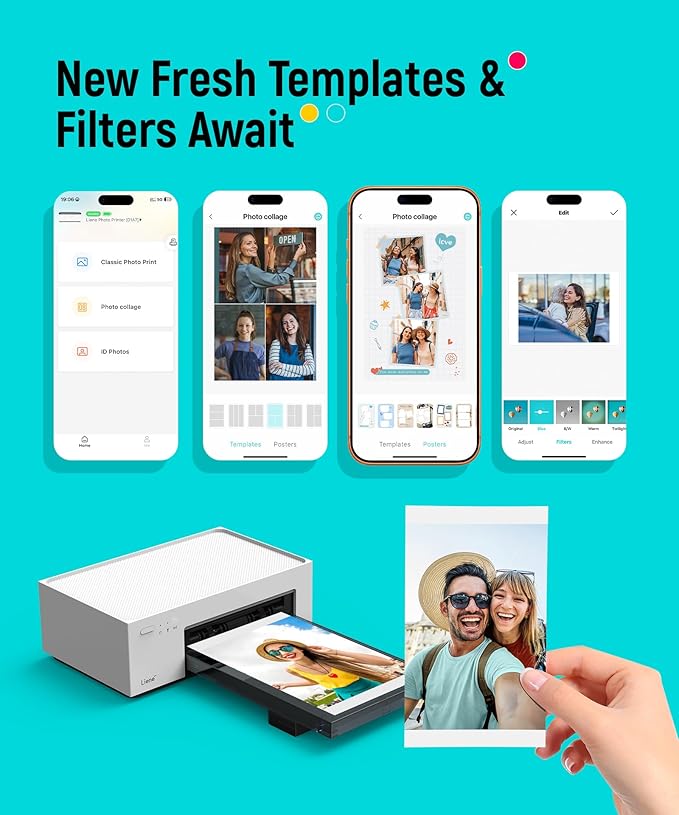 Liene M100 4x6'' Photo Printer, Phone Printer 100 Sheets & 3 Cartridges - Image 6