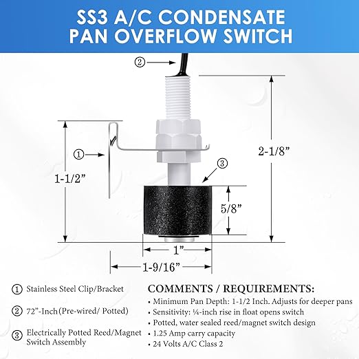 12 Pack AC Pan Float Switch Compatible - Image 2