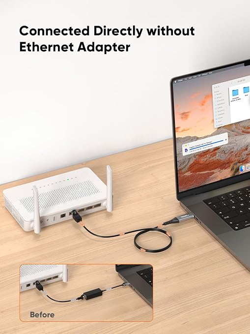 CableCreation USB C to Ethernet Cable 3.3FT, USB C to RJ45 Internet LAN Network - Image 3