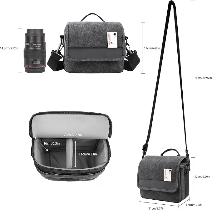 Besnfoto Camera Bag Purse Small Messenger Shoulder Bag - Image 5