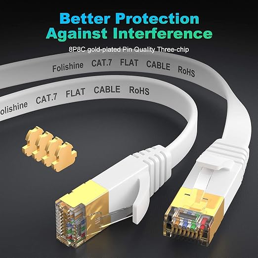Cat 7 Ethernet Cable 100 ft High Speed, Flat Internet Network LAN Wire - Image 3