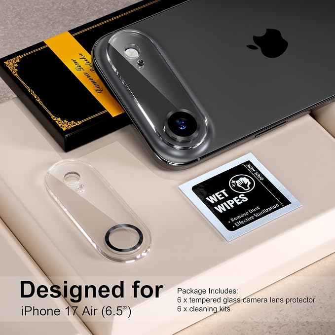 for 6 Pack iPhone Air Camera Lens Airtector 9H Tempered Glass Camera Screen - Image 2