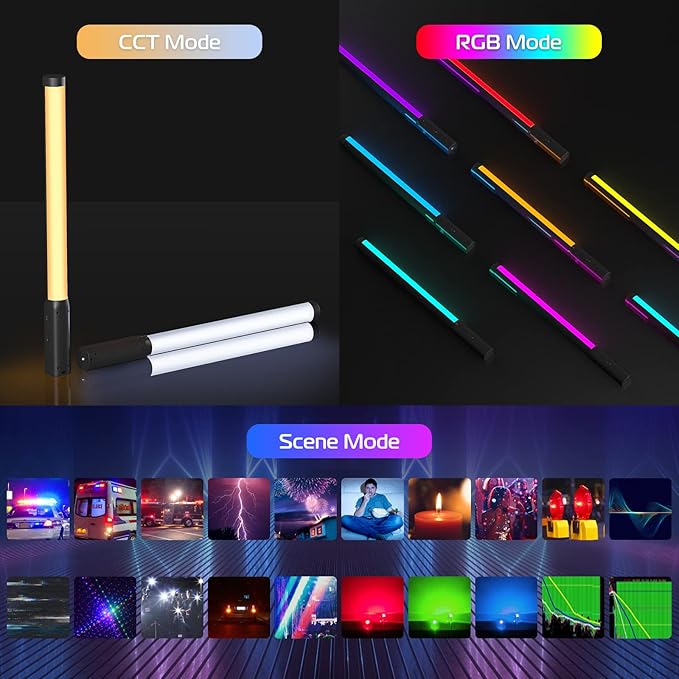 ULANZI VL119 Handheld Light Wand, 360° RGB LED Video Light Stick - Image 2
