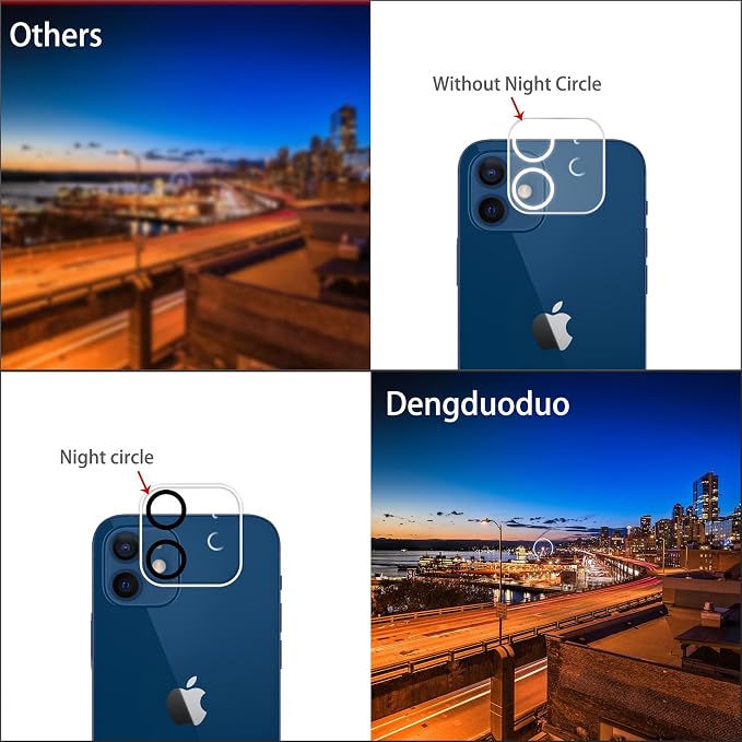 Dengduoduo 3 Pack Tempered Glass Camera Lens Protector - Image 3