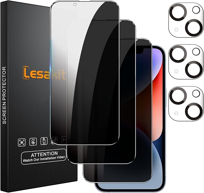 Lesakit 3+3 Pack Privacy Screen Protector by Lesakit