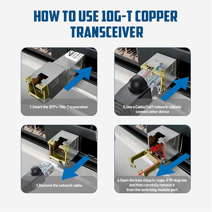 2-Pack 10G SFP+ to RJ45 Transceiver, Auto-Negotiation Copper SFP to Ethernet - Image 8
