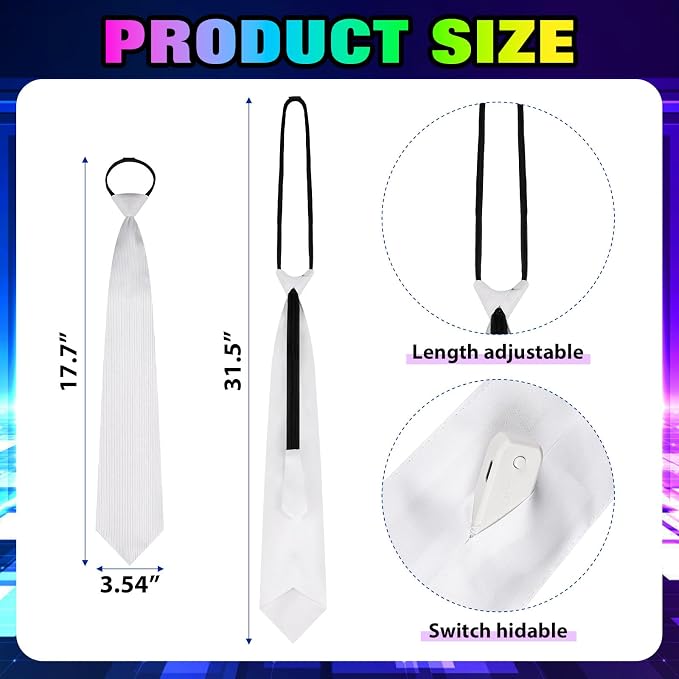 XGOOD Light Up Tie Rechargeable Fiber Optic Fabric Led Tie Light Up Clothes - Image 3