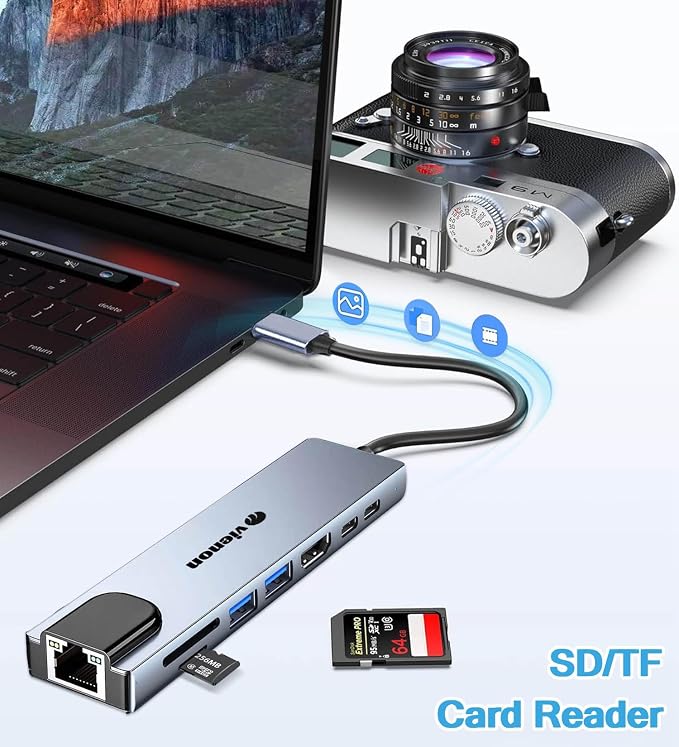 USB C Hub Ethernet HDMI Adapter, 8 in 1 Laptop Docking Station - Image 5