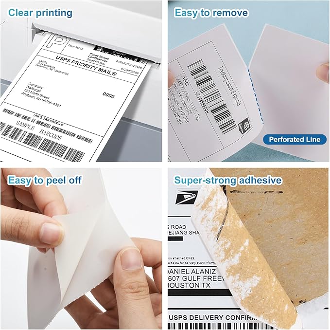 9527 Product Fanfold 4 x 6 Direct Thermal Labels White Perforated Shipping - Image 4