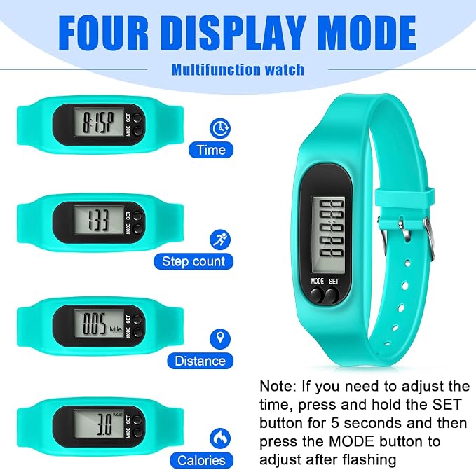 Geyoga Pedometer for Walking Steps and Miles Pedometer Watch Silicone Steps - Image 4