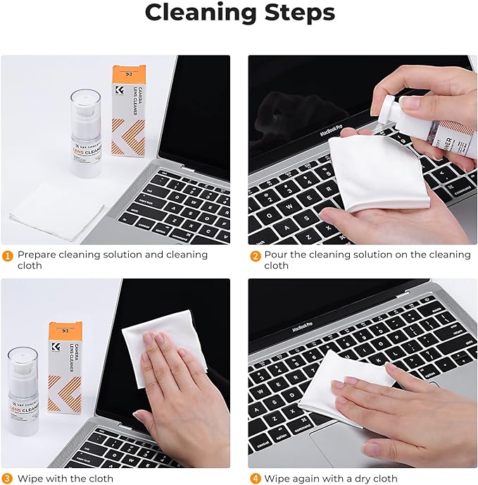 K&F CONCEPT Spray and Microfiber Lens Cleaner Care Kit, | Non-Flammable Camera - Image 3