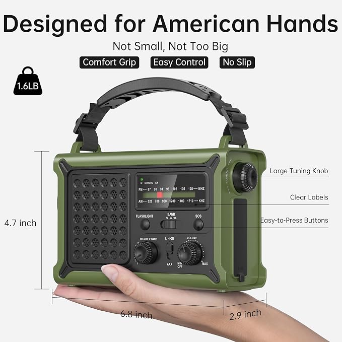 Solar Radio Emergency Hand Crank 12000mAh - Image 9