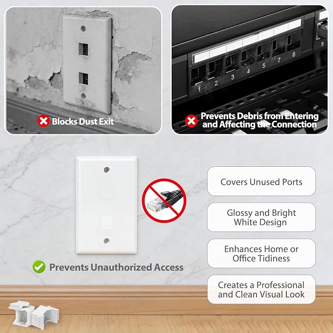 10-Pack Blank Keystone Jack Insert - Image 3
