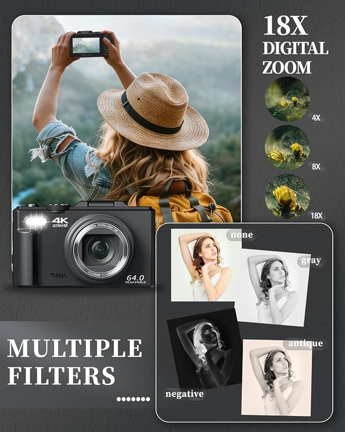 4K Digital Camera for Beginners & Teens, Autofocus Vlogging Camera - Image 6