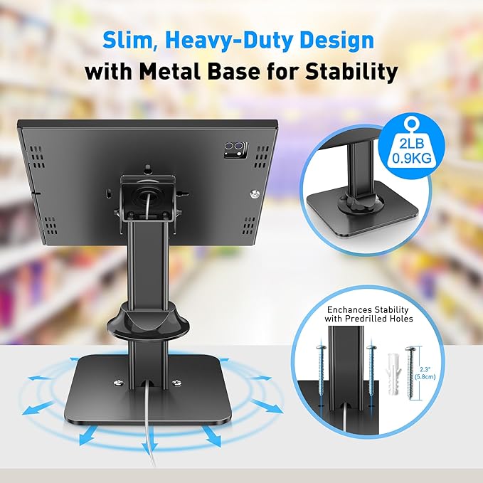AboveTEK Anti-Theft iPad Kiosk Stand – POS iPad Security Mount - Image 6