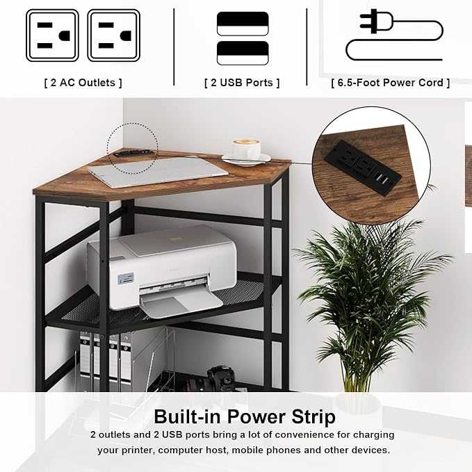 VEDECASA Corner Printer Stand Table - Image 2