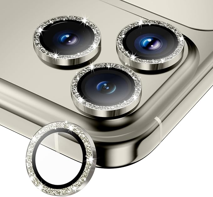 for iPhone 15 Pro/15 Pro Max Camera Lens Protector, Tempered Glass Screen by WumigooProducts