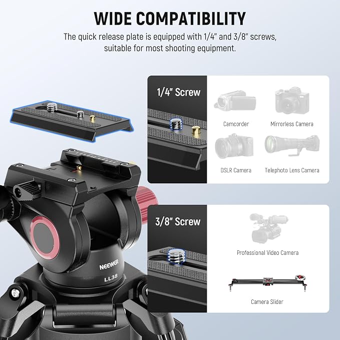 NEEWER 79"/2m Video Camera Tripod - Image 6