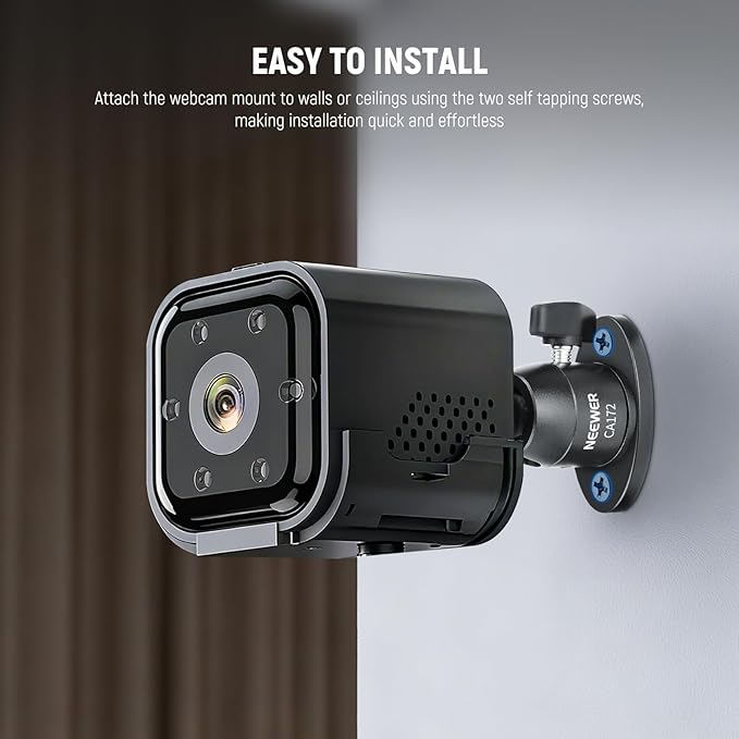 NEEWER Webcam Wall Ceiling Mount Bracket, Aluminum Alloy Mini Ball Head & 1/4" - Image 4