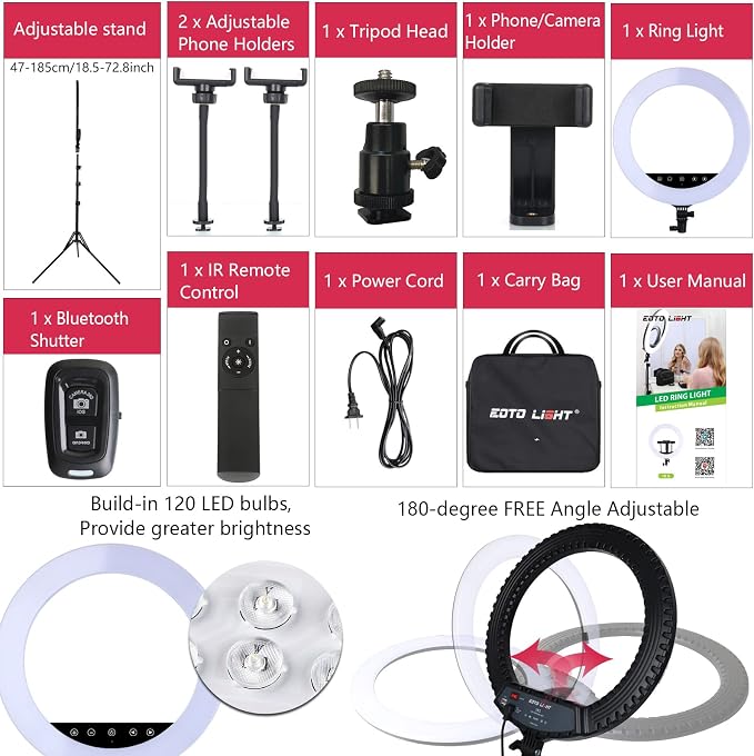 Upgraded 18 inch LED Ring Light - Image 5