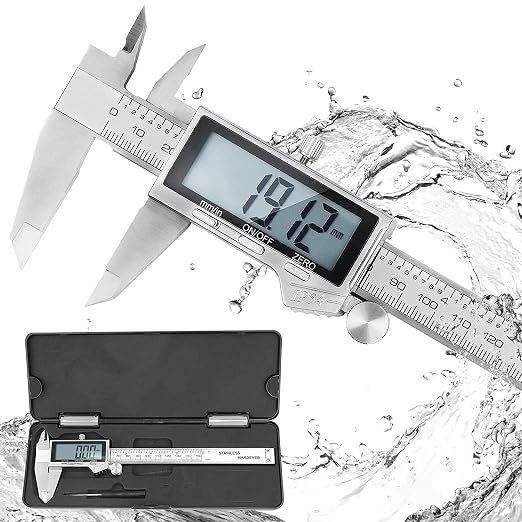 Digital Caliper, IP54 Waterproof Stainless Steel Caliper Measuring Tool by Louisware