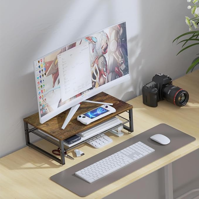gianotter 2-Tier Metal Monitor Stand Riser, Desk Organizer - Image 3