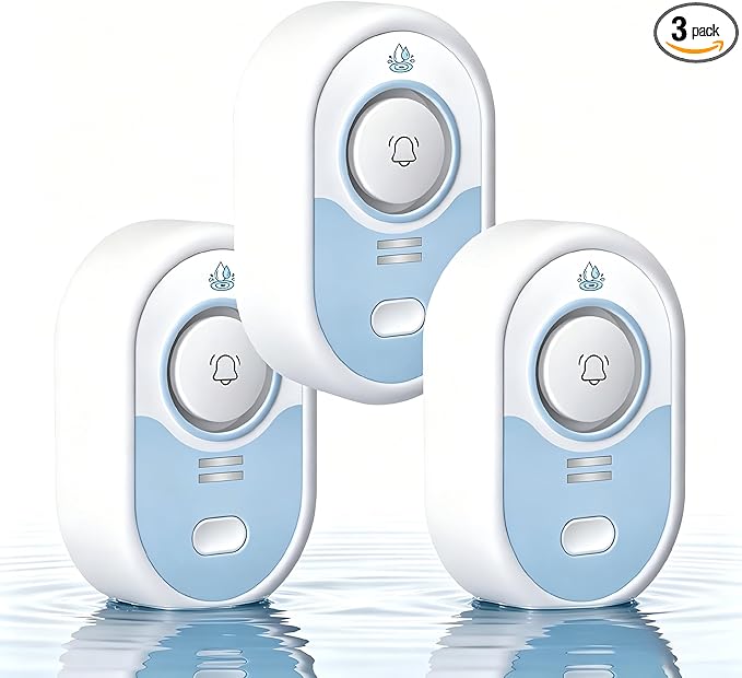 Water Leak Detector with Loud Alarm, 100dB Siren & LED Flash, Water Sensor Alarm by VETOUCH