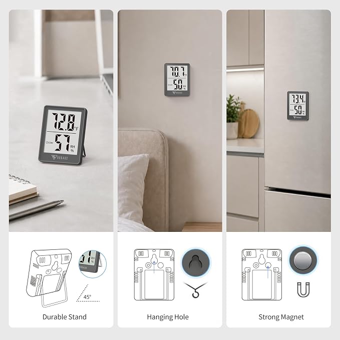 DOQAUS Indoor Thermometer, Mini Digital Hygrometer Room Thermometer, Humidity - Image 5